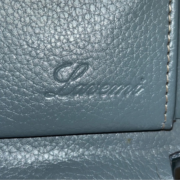 Lavemi RFID Blocking Leather Large Blue Zip Around Wallet Phone Holder Clutch - Picture 7 of 12